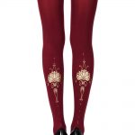Zohara "Egyptian Goddess" Burgundy Print Tights