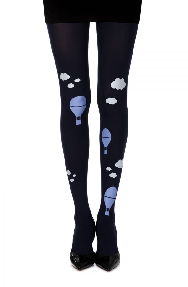 Zohara "Hot Air Balloon" Blue Print Tights - Image 2