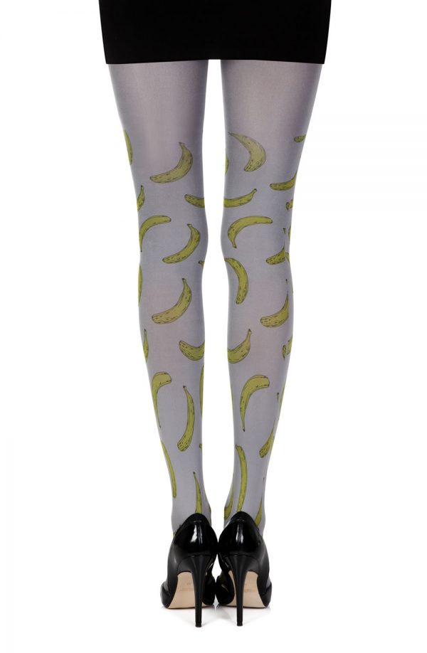 Zohara "Going Bananas" Grey Print Tights - Image 2