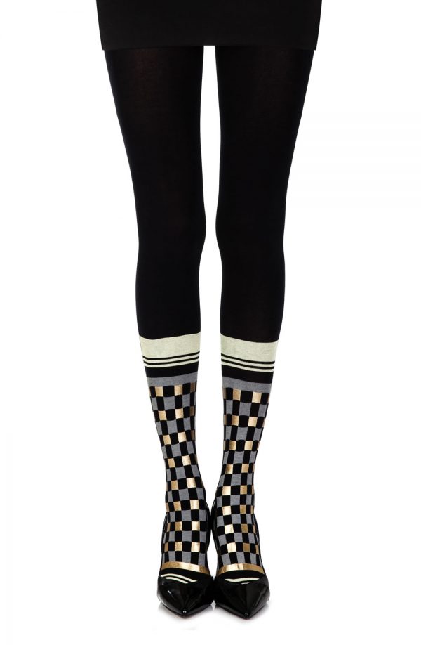 Zohara "Happy Socks" Black Print Tights - Image 3