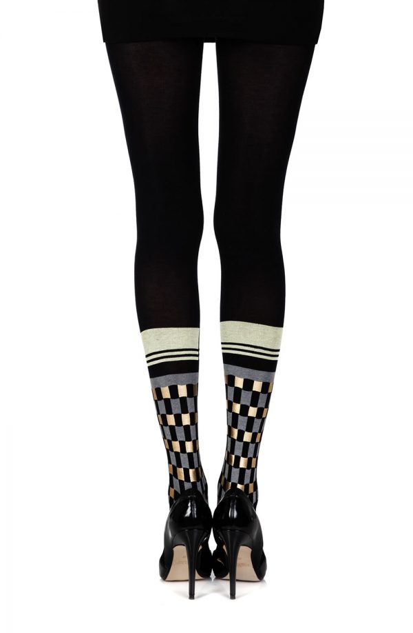 Zohara "Happy Socks" Black Print Tights - Image 2