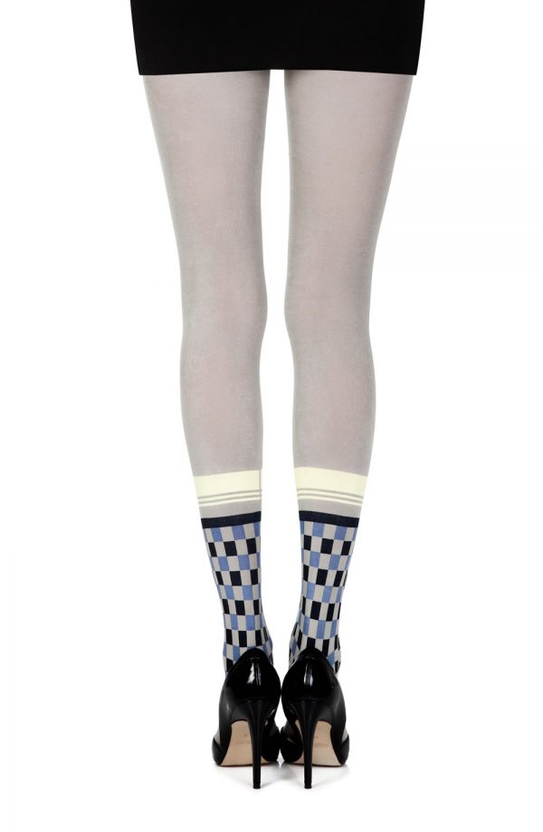 Zohara "Happy Socks" Grey/Multi Print Tights - Image 2