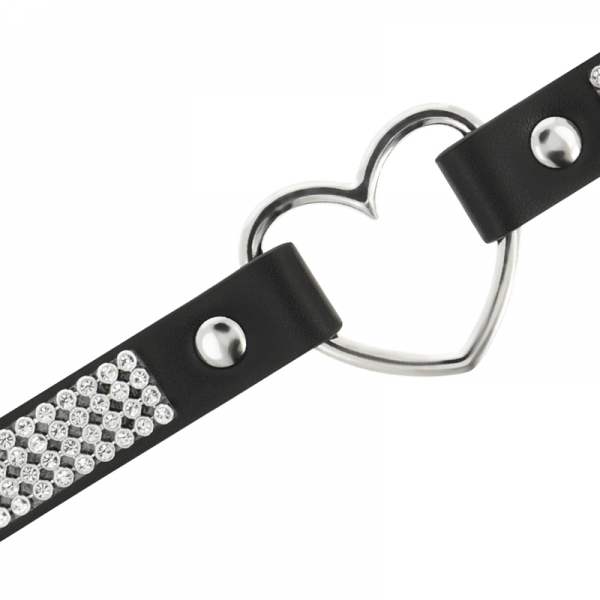 COQUETTE CHIC DESIRE - VEGAN LEATHER CHOKER WITH HEART - Image 3