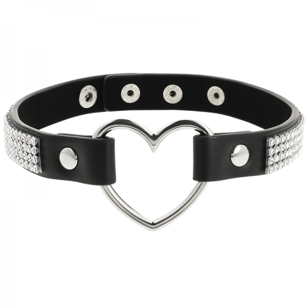 COQUETTE CHIC DESIRE - VEGAN LEATHER CHOKER WITH HEART - Image 2