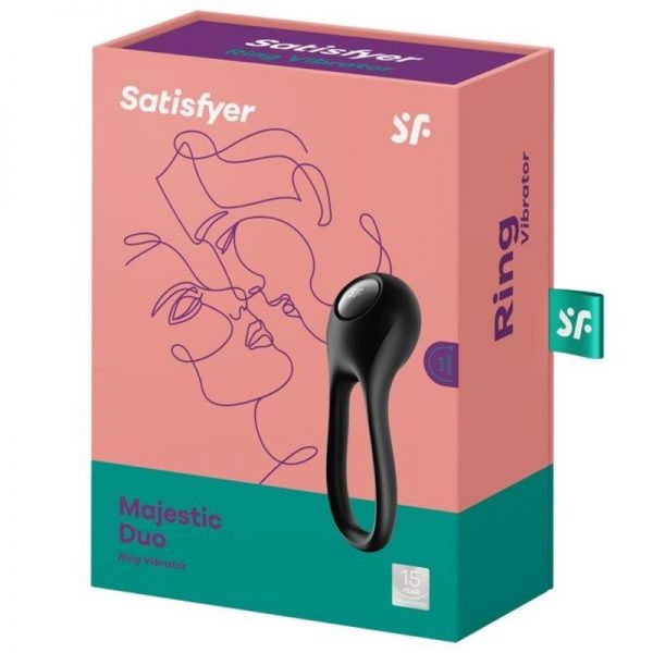 SATISFYER - MAJESTIC DUO RING VIBRATOR BLACK - Image 4