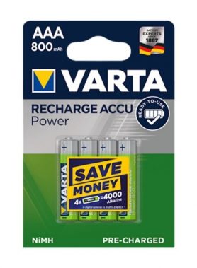 VARTA RECHARGEABLE BATTERY HR03 AAA 800mAh 4 UNIT