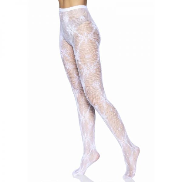 LEG AVENUE - SNOWFLAKE FISHNET TIGHTS ONE SIZE - Image 6