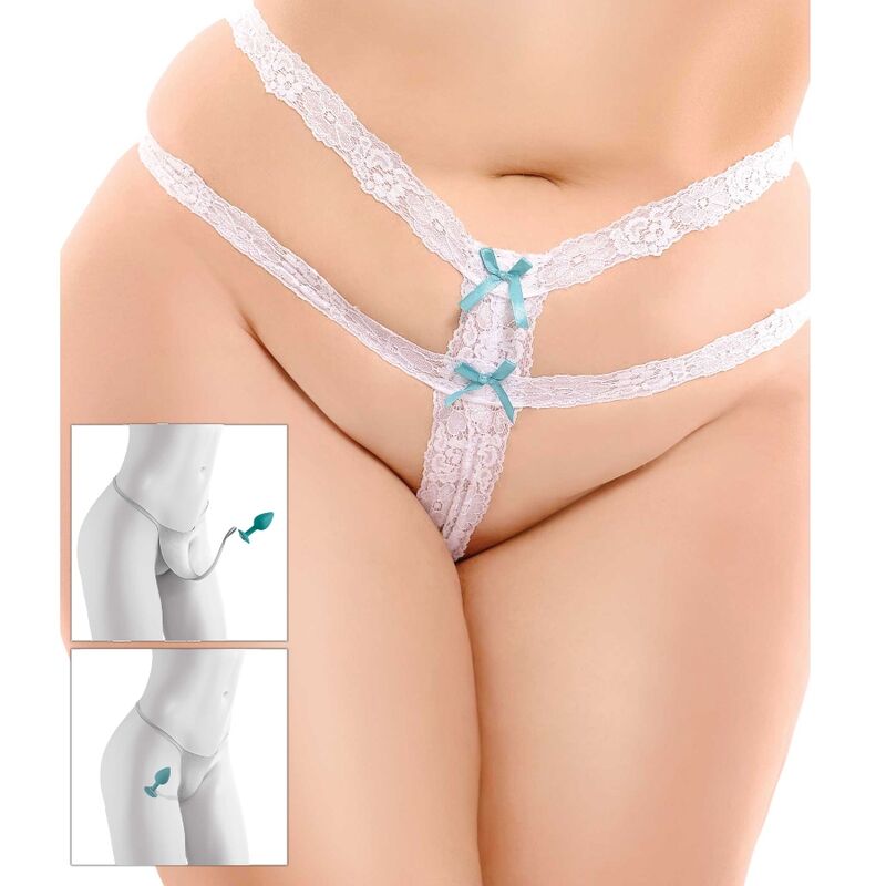 HOOK UP PANTIES - CROTCHLESS SECRET GEM WHITE - Image 4