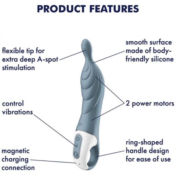 SATISFYER - AMAZING 2 ASPOT VIBRATOR GREY - Image 4