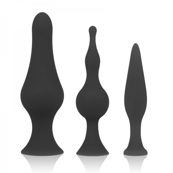 OHMAMA SILICONE ANAL PLUG SET - BLACK