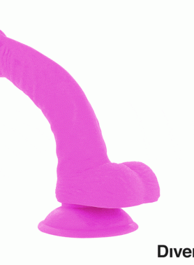 DIVERSIA - FLEXIBLE VIBRATING DILDO PURPLE 21.5 CM -O- 4.5 CM