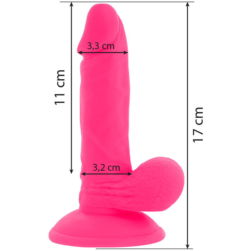 DIVERSIA - FLEXIBLE VIBRATING DILDO PINK 17 CM -O- 3.3 CM - Image 3
