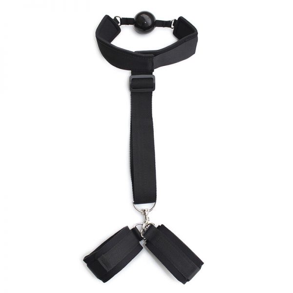 OHMAMA FETISH NEOPRENE GAG WITH HAND CUFFS - Image 2