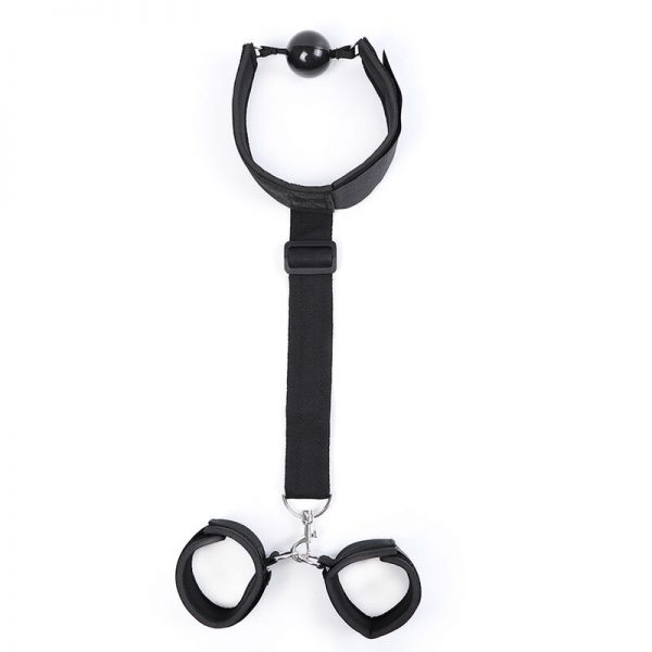 OHMAMA FETISH NEOPRENE GAG WITH HAND CUFFS - Image 7