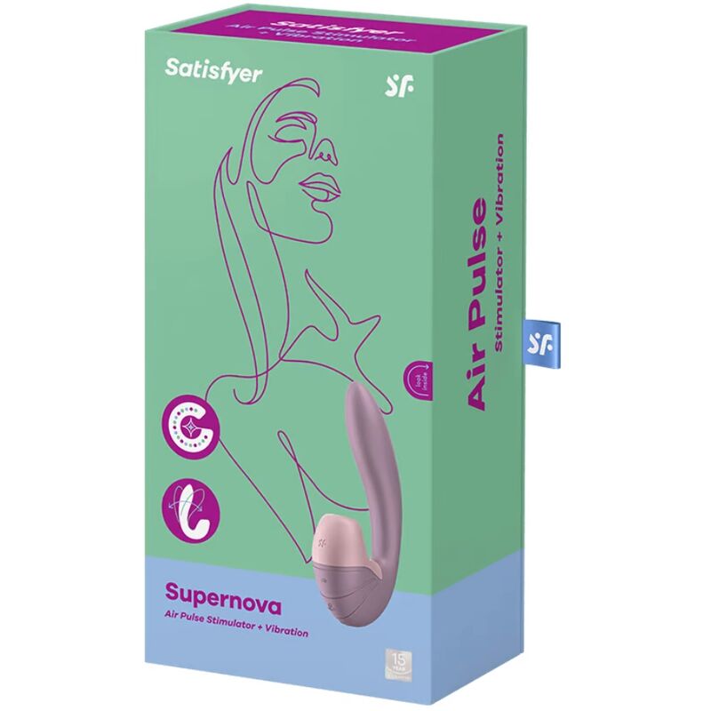 SATISFYER SUPERNOVA AIR PULSE STIMULATOR & VIBRATION - PINK - Image 3