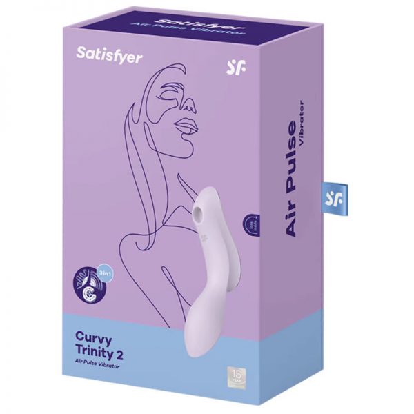 SATISFYER CURVY TRINITY 2 AIR PULSE VIBRATOR - PURPLE - Image 4