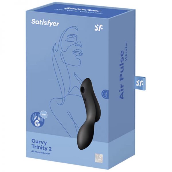 SATISFYER - CURVY TRINITY 2 AIR PULSE VIBRATOR BLACK - Image 4