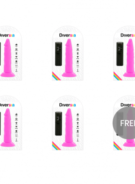 DIVERSIA FLEXIBLE VIBRATING DILDO 23 CM - PURPLE 5+1 FREE