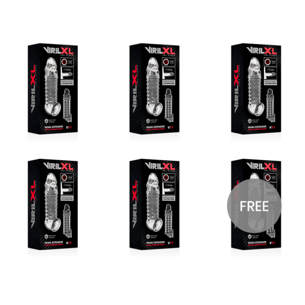 VIRILXL PENIS EXTENDER EXTRA COMFORT SLEEVE V11TRANSPARENT 5+1 FREE