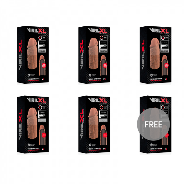 VIRILXL PENIS EXTENDER EXTRA COMFORT SLEEVE V3 BROWN 5+1 FREE