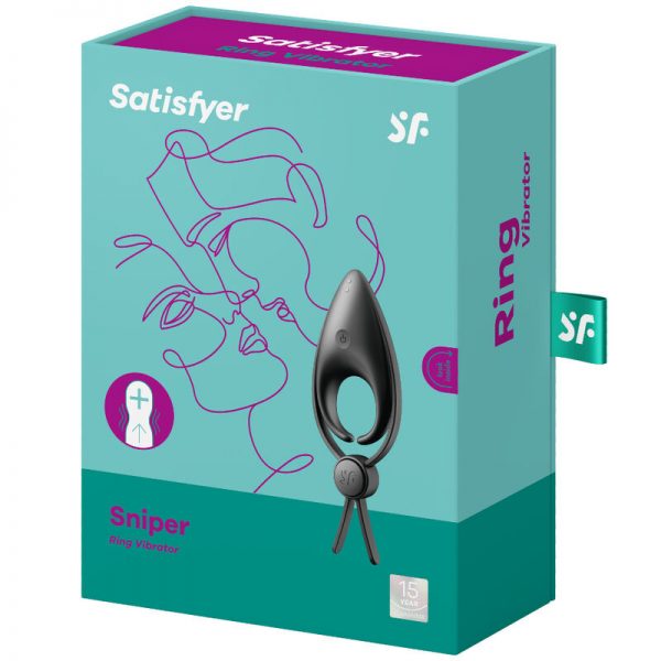 SATISFYER - SNIPER RING VIBRATOR BLACK - Image 3