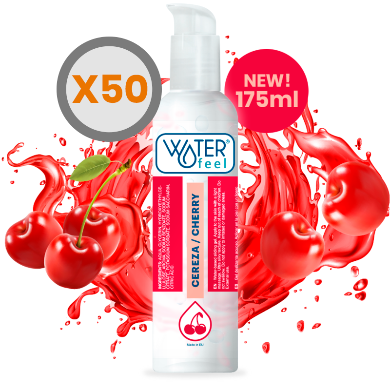 WATERFEEL CHERRY WATER BASED LUBRICANT 175 ML SET 50 UDS