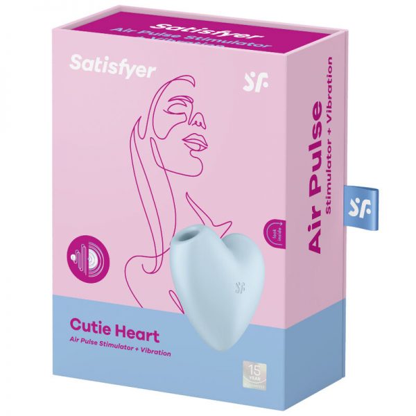 SATISFYER - CUTIE HEART AIR PULSE STIMULATOR & VIBRATOR BLUE - Image 4