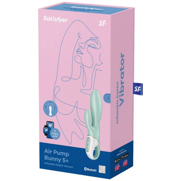 SATISFYER - AIR PUMP BUNNY 5+ INFLATABLE RABBIT VIBRATOR APP GREEN - Image 4