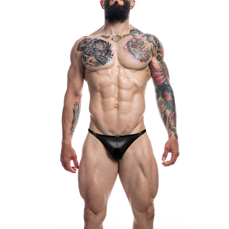 CUT4MEN - BRAZILIAN BRIEF BLACK LEATHERETTE M