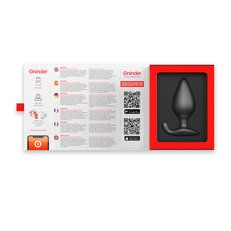 ONINDER - RIO VIBRATING ANAL PLUG BLACK - FREE APP - Image 6