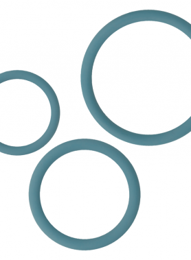 OHMAMA - 3 RINGS SET FOR PENIS & TESTICLES - BLUE