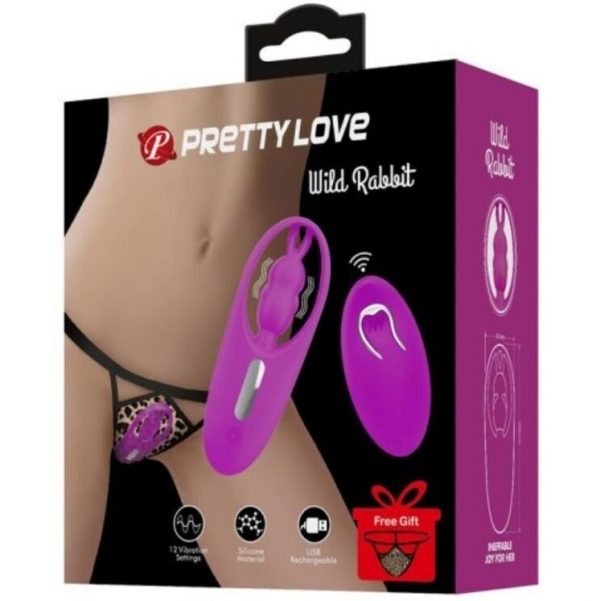 PRETTY LOVE - WILD RABBIT STIMULATOR FOR PANTIES WITH REMOTE CONTROL LILAC