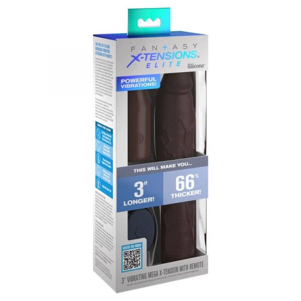 FANTASY X- TENSIONS - PIPEDREAMS SLEEVE 22,86 CM + 7,62 CM PLUG REMOTE BROWN - Image 2