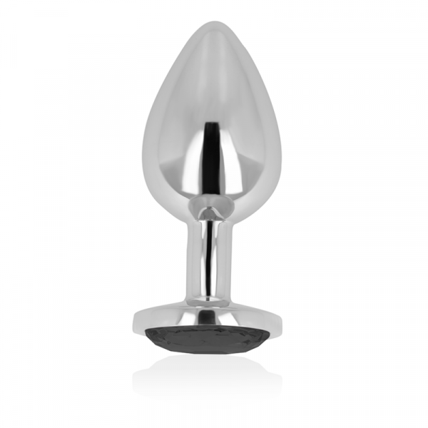 OHMAMA - ANAL PLUG WITH BLACK CRYSTAL 8 CM