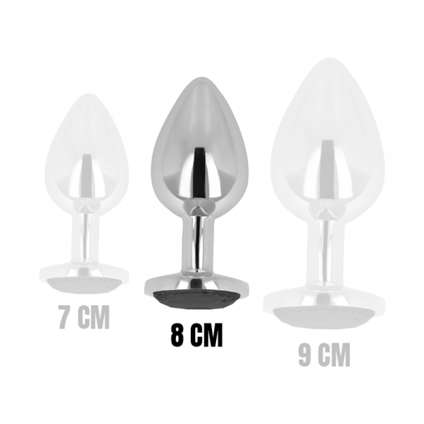 OHMAMA - ANAL PLUG WITH BLACK CRYSTAL 8 CM - Image 4