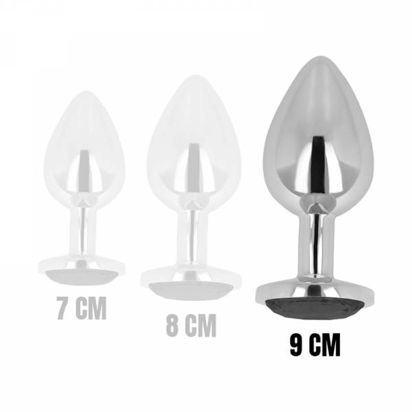 OHMAMA - ANAL PLUG WITH BLACK CRYSTAL 9 CM - Image 4