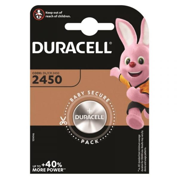 DURACELL BUTTON BATTERY LITIO CR2450 3V 1 UNIT