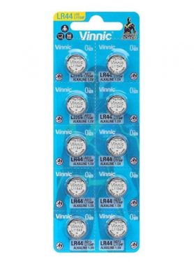 VINNIC - ALKALINE BUTTON BATTERY AG13 L1154F LR44 BLISTER*10