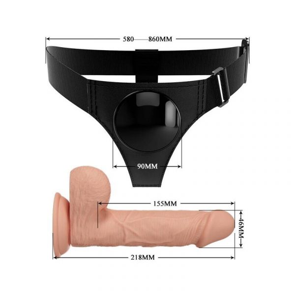 PRETTY LOVE - HARNESS BRIEFS UNIVERSAL HARNESS WITH DILDO JERRY 21.8 CM NATURAL - Image 6