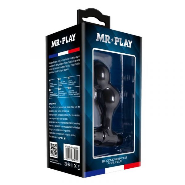 MR PLAY - BLACK SILICONE VIBRATOR ANAL PLUG - Image 10