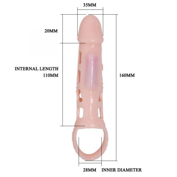 PRETTY LOVE - HARRISON PENIS EXTENDER COVER WITH VIBRATION AND STRAP 13.5 CM - Image 7