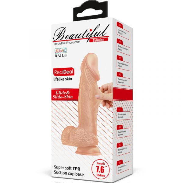 BEAUTIFUL ENCOUNTER ZEBULON REALISTIC AND FLEXIBLE DILDO 19,4 CM - FLESH - Image 8