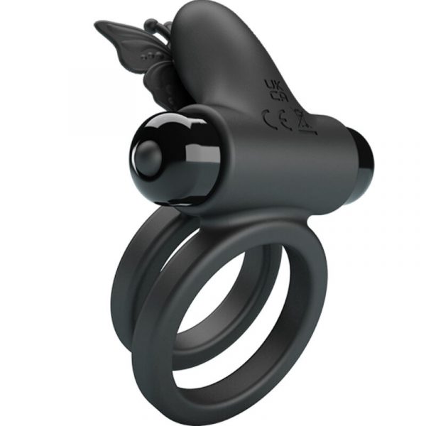 PRETTY LOVE - DOUBLE VIBRATING RING WITH BLACK STIMULATOR - Image 4