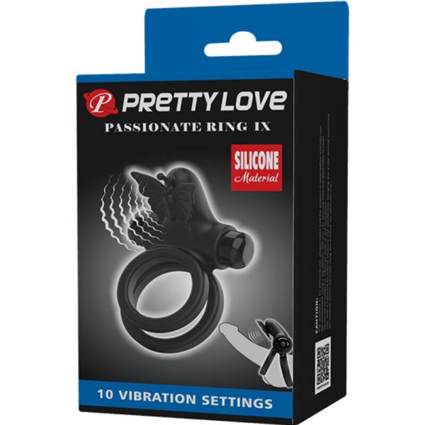 PRETTY LOVE - DOUBLE VIBRATING RING WITH BLACK STIMULATOR - Image 11