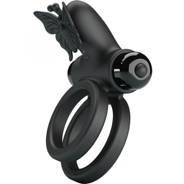 PRETTY LOVE - DOUBLE VIBRATING RING WITH BLACK STIMULATOR - Image 5