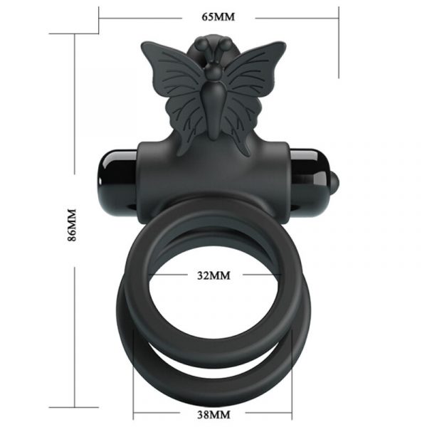 PRETTY LOVE - DOUBLE VIBRATING RING WITH BLACK STIMULATOR - Image 10