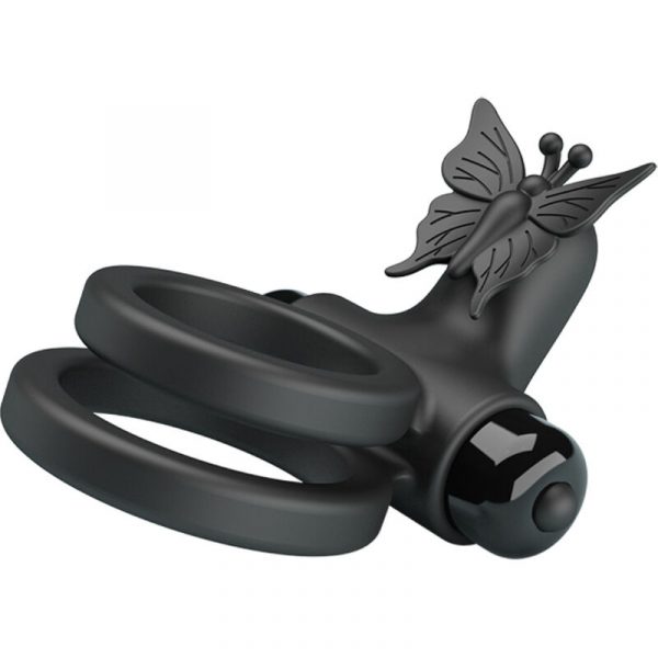 PRETTY LOVE - DOUBLE VIBRATING RING WITH BLACK STIMULATOR - Image 6