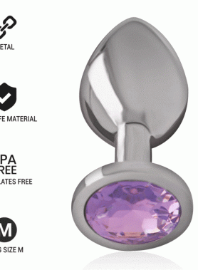 INTENSE - ALUMINUM METAL ANAL PLUG WITH VIOLET CRYSTAL SIZE M