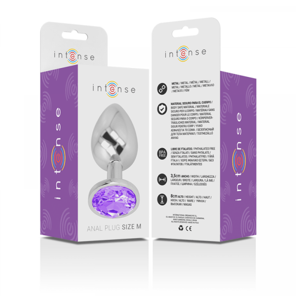 INTENSE - ALUMINUM METAL ANAL PLUG WITH VIOLET CRYSTAL SIZE M - Image 7