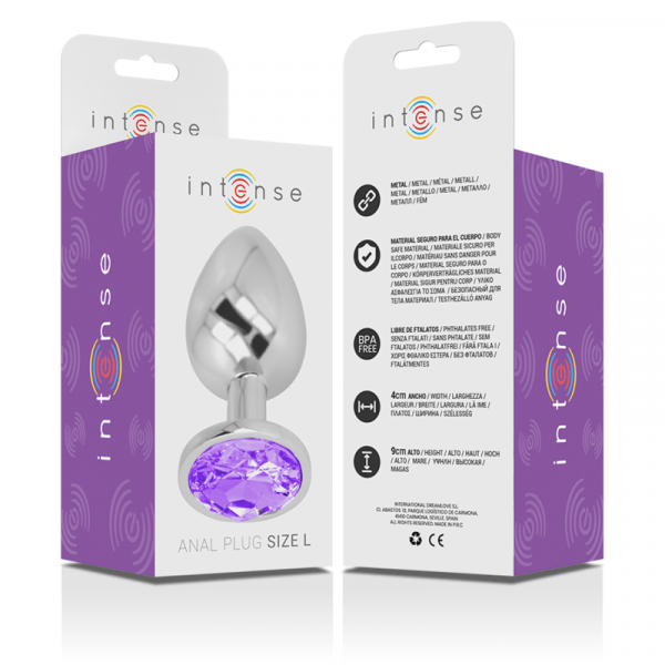 INTENSE - ALUMINUM METAL ANAL PLUG WITH VIOLET CRYSTAL SIZE L - Image 7